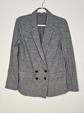 J. Crew Benny Blazer 100% Wool Double Breasted Size 4 Charcoal Gray